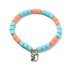 Polymer Clay Column Beaded Stretch Bracelets BJEW-JB09782-4