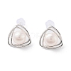 Natural Pearl Triangle Stud Earrings EJEW-P256-57S-1