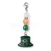 Saint Patrick's Day Alloy Enamel Pendants Decoraiton HJEW-JM01202-3