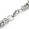 Tarnish Resistant Fashionable 304 Stainless Steel Cuban Link Chain Bracelets STAS-A028-B064P-2