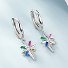 Star 925 Sterling Silver Dangle Hoop Earrings TP2012-1-2