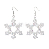 Snowflake Glass Dangle Earrings EJEW-TA00474-1