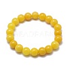 Natural Yellow Jade Bead Stretch Bracelets BJEW-K212-A-038-2