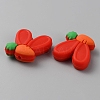 Rabbit Ears with Carrot Food Grade Eco-Friendly Silicone Focal Beads SIL-SZC0003-05A-2