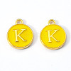 Golden Plated Alloy Enamel Charms X-ENAM-S118-09K-2