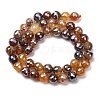 Electroplated Natural Agate Beads Strands G-B191-A07-8mm-13-4