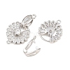SHEGRACE Brass Micro Pave Clear Cubic Zirconia Fold Over Clasps XGRQ5K726-841P-3