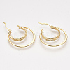 Brass Triple Hoop Earrings KK-T038-579G-NF-2