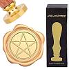 Brass Wax Seal Stamps with Wood Handle AJEW-WH0412-0174-1