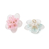 4Pcs Frosted Acrylic Bead Caps Pendants PALLOY-MZ01310-2
