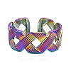 Ribbon Braided Shape Cuff Rings RJEW-N038-019-2