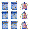 30Pcs Gold Stamping Moon Star Organza Drawstring Gift Bags ABAG-TA0002-21D-1