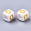 Opaque White Acrylic Beads SACR-R252-02O-2