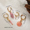 4Pcs Brass Glass Hoop Earring & Cuff Earring Sets FS-WG63380-02-1