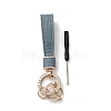 Microfiber & Zinc Alloy & Crystal Rhinestone Keychain KEYC-G062-01A-1