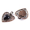 Synthetic Blue Goldstone Peach Love Heart Pendants G-G158-01-19-2