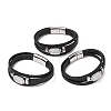 Natural Quartz Crystal & Braided Microfiber Leather Multi-strand Bracelets for Women Men GG-CBAEA55-01E-4