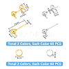 Unicraftale 120Pcs 2 Colors Iron Ball Stud Earring Post KK-UN0001-70-3