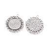 Tibetan Style Pendant Cabochon Settings TIBEP-R129-AS-LF-2