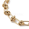 Ion Plating(IP) 304 Stainless Steel Oval & Knot Link Chain Bracelets for Men Women BJEW-G669-17G-2