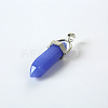 Bullet Imitation Jade Glass Pointed Pendants G-F295-01D-1