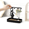 PP Necklace Display Stands with Wooden Tray PW-WG356B9-02-3