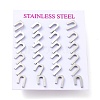 Tarnish Resistant 304 Stainless Steel Greek Alphabet Stud Earrings STAS-D007-07P-03-3