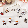 10Pcs 10 Style Coffeemaker Enamel Pins JEWB-TA00001-07-7