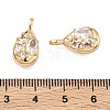 Brass Micro Pave Clear Cubic Zirconia Pendants KK-T080-23G-3