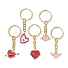 Valentine's Day Heart Alloy Enamel Pendant Keychain KEYC-JKC00595-1