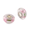Lampwork & Brass Core European Beads LAMP-P019-01P-06-2