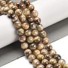 Electroplated Natural Tiger Eye Round Beads Strands G-L598-A04-03-2