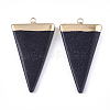 Electroplate Synthetic Blue Goldstone Big Pendants G-S344-46A-2