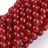 Red Crackle Glass Round Beads Strands X-CCG-Q001-8mm-13-1