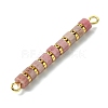 Natural Rhodonite & Electroplated Synthetic Non-magnetic Hematite Heishi Connector Charms PALLOY-JF03291-07-3