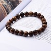 Unisex Natural Wood Beaded Stretch Bracelets BJEW-JB05463-03-3