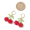 Acrylic Glass Cherry Leverback Earrings EJEW-MZ00444-3