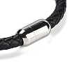 Natural Lapis Lazuli Round Bead Braided Leather Cord Bracelets for Men Women BJEW-A009-11P-03-3