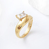 304 Stainless Steel Glass Finger Rings MD8256-1-1