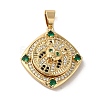 Brass Micro Pave Cubic Zirconia Pendants KK-R162-086B-G-1