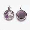 Natural Amethyst Pendants G-E449-C07-2