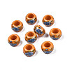 Flower Printed Opaque Acrylic Rondelle Beads SACR-S305-27-I02-1