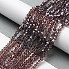 Transparent Electroplate Glass Beads Strands GLAA-F029-3mm-C05-4