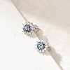 925 Sterling Silver Micro Pave Clear Cubic Zirconia Stud Earrings EJEW-U042-03P-1