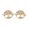 Brass Micro Pave Cubic Zirconia Connector Charms KK-E068-VC070-2