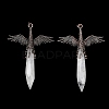 Natural Quartz Crystal Faceted Pointed Bullet Shaped Big Pendants G-T145-01R-04-1