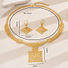 Vintage Alloy Hollow Square Pendant Necklace & Earrings Sets for Women OH7924-2