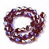 Electroplate Glass Beads Strands EGLA-Q118-8mm-B21-2