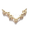 Brass Micro Clear Cubic Zirconia Pendants ZIRC-F120-019G-02-2