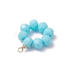 5Pcs 5 Colors Opaque Solid Color Glass Rondelle Beaded Pendants PALLOY-JF04162-02-5
